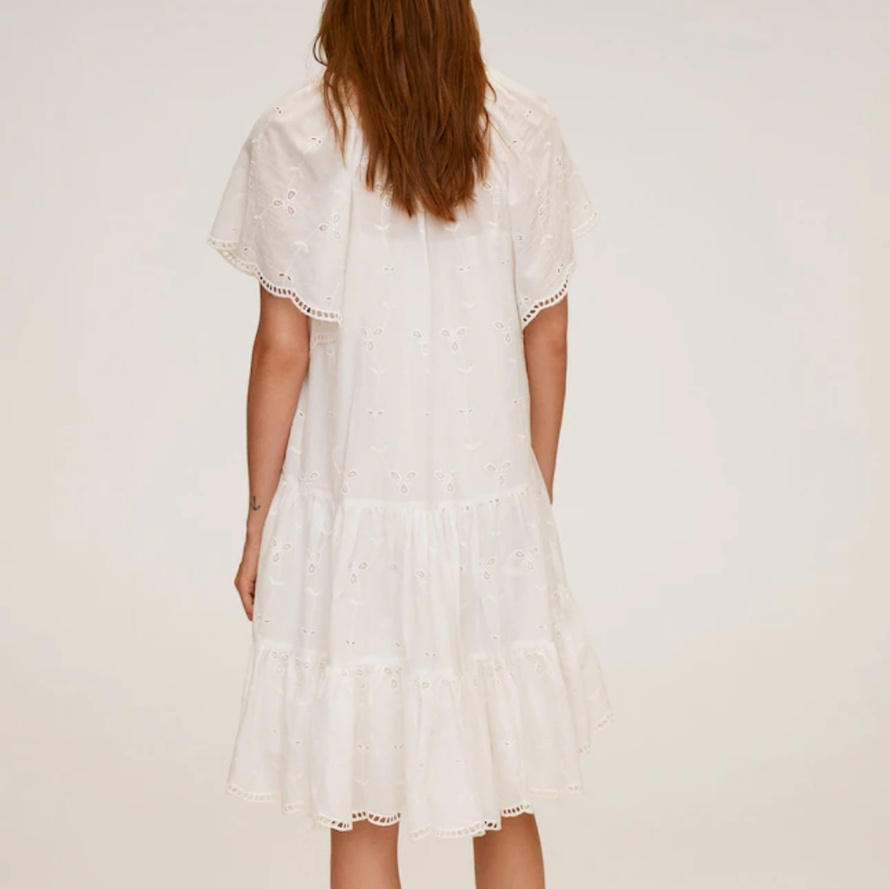 🔥Last 1🔥MANGO Embroidered cotton flare dress - Picture 3 of 8